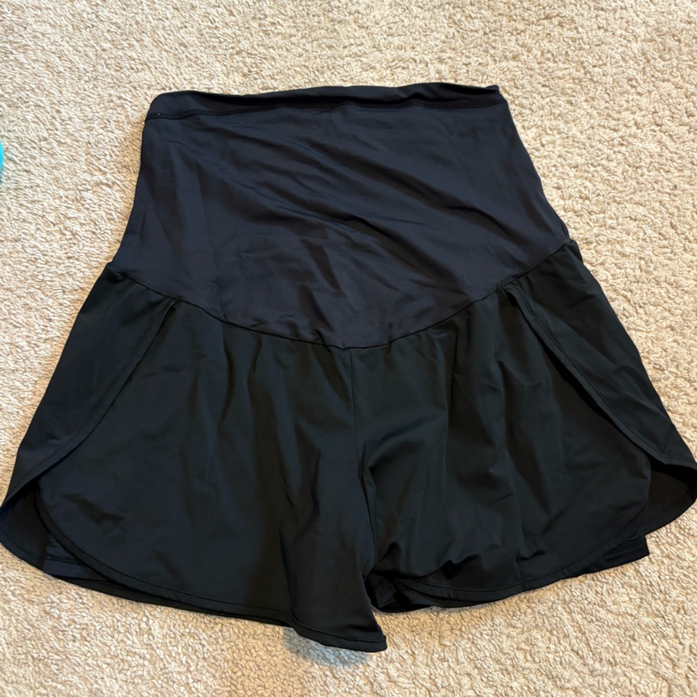 Maternity Over the Belly Black Athletic Shorts